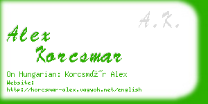 alex korcsmar business card